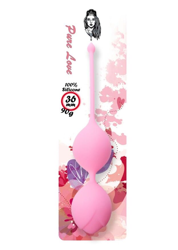 Вагінальні кульки - Silicone Kegel Balls Pink, 36 мм, 90 г