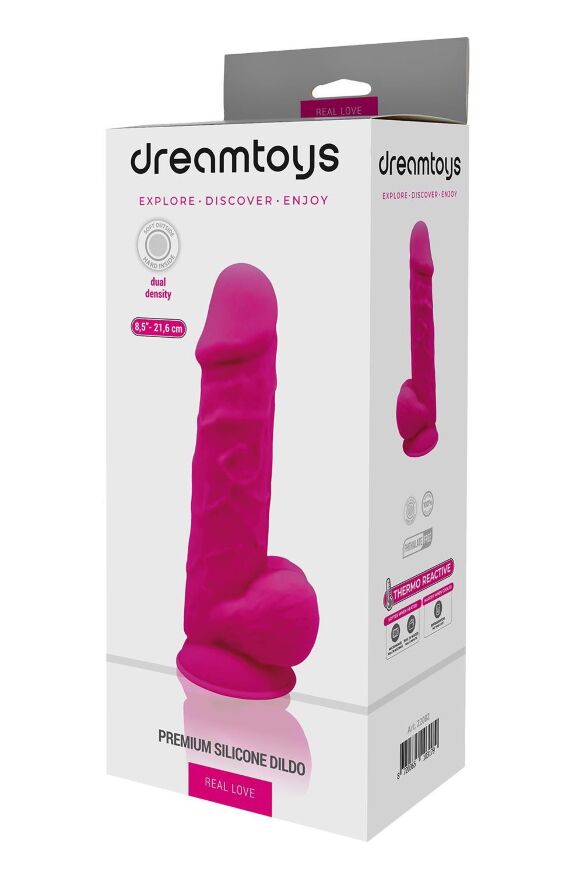 Фаллоимитатор реалистичный Dreamtoys Real Love на присоске с мошонкой, розовый