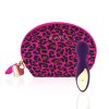 Мини вибромассажер Rianne S: Lovely Leopard Purple, 10 режимов работы, косметичка-чехол, мед.силикон