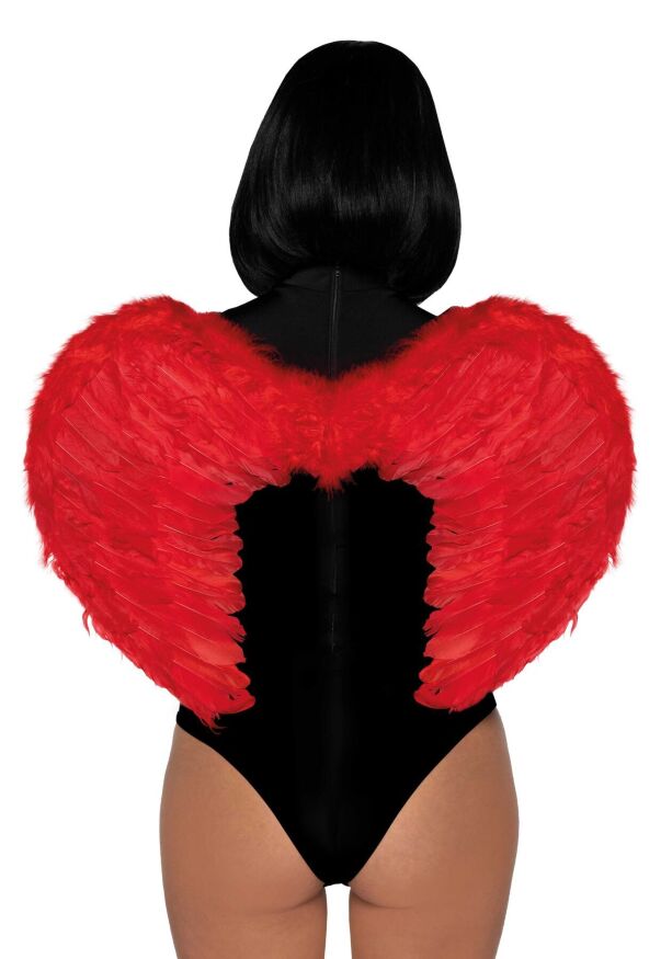 Крылья дьявола с перьями марабу красного цвета Leg Avenue Marabou Feather Devil Wings