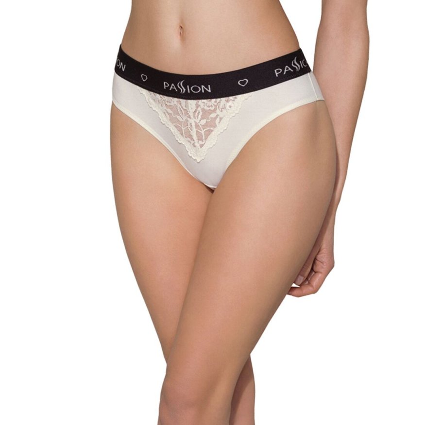Трусики с широкой резинкой и кружевом PS001 PANTIES ecru XL - Passion
