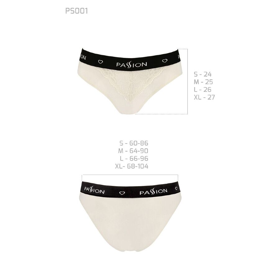 Трусики с широкой резинкой и кружевом PS001 PANTIES ecru XL - Passion