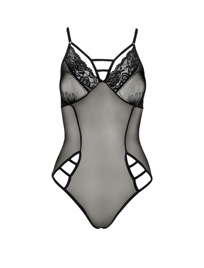 Боді сітка зі вставками мережива MELANIA BODY black S/M - Passion