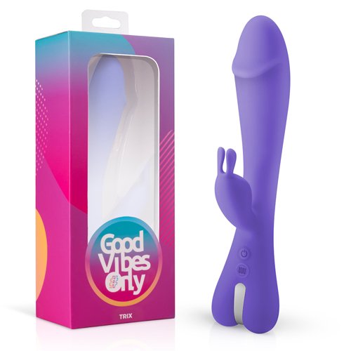 00711 / GVO005 Вибратор-кролик Trix Good Vibes Only, силиконовый, фиолетовый, 22.5х4 см