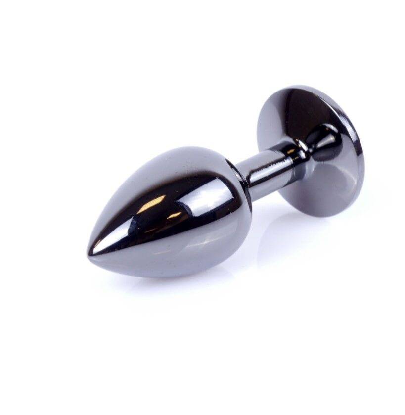 Анальна пробка - Jewellery Dark Silver PLUG- Light Blue