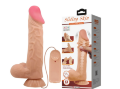 Вибратор на присоске с хребтом и эффектом скользящей кожи BAILE - Sliding Skin 9,4'' Flesh, BW-008104ZRG