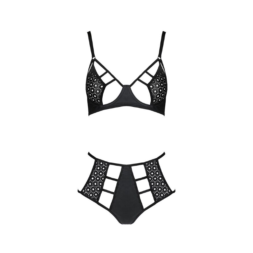 TASMINA SET - Комплект белья с уникальным узором, L/XL (черный)- Passion