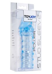 Насадка на член рельєфна Toy Joy, що подовжує, реалістична, блакитна, 15.5 х 3 см