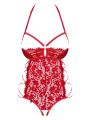 Боди с открытым бюстом и доступом Obsessive Rediosa красный, S/M