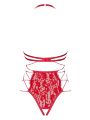 Боди с открытым бюстом и доступом Obsessive Rediosa красный, S/M