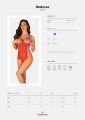 Боди с открытым бюстом и доступом Obsessive Rediosa красный, S/M
