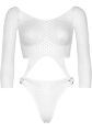 Эротическое боди Leg Avenue Top bodysuit with thong back White