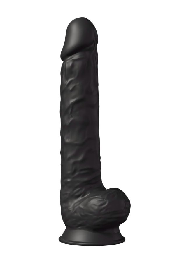 Фаллоимитатор гигантский реалистичный Dreamtoys Real Love на присоске с мошонкой, черный