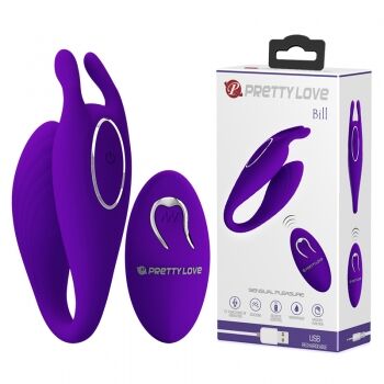 Вібратор для пар V-подібної форми Pretty Love Bill Stimulator Purple