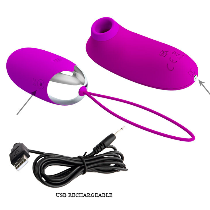 Виброяйце и клиторальный стимулятор - Pretty Love Orthus Multifunctional 2 in 1 Vibrator Purple