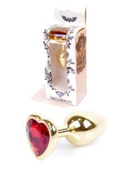 Анальна пробка - Jewellery Gold Heart Plug Red