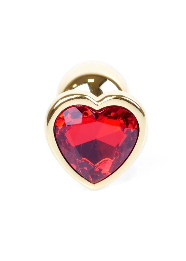 Анальна пробка - Jewellery Gold Heart Plug Red