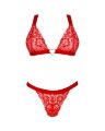 Комплект Obsessive Elianes, красный, XS/S