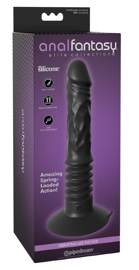 Анальний вібратор з пружнім ефектом Pipedream Elite Silicone Ass Fucker