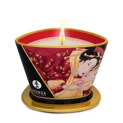 Масажна свічка Shunga Massage Candle  -  Sparkling Strawberry Wine (170 мл) з афродизіаками