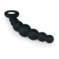ET092BLK Анальные бусы Beaded Anal силиконовые, черные, 19 см