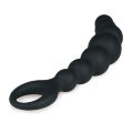 ET092BLK Анальные бусы Beaded Anal силиконовые, черные, 19 см