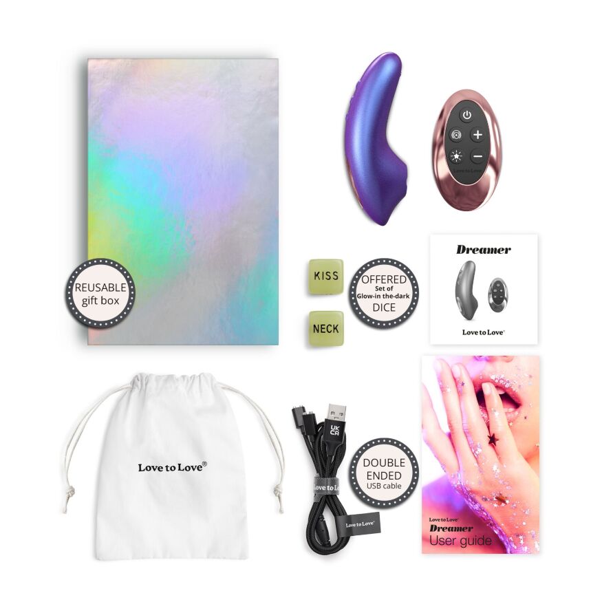 Вакуумный клиторальный стимулятор Love To Love DREAMER – IRIDESCENT NIGHT, ласки язычком, пульт