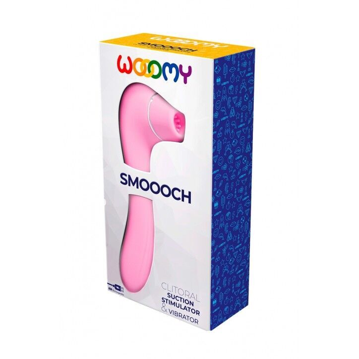 Вакуумный стимулятор с вибрацией Wooomy Smoooch Pink Clitoral Suction &amp; Vibration