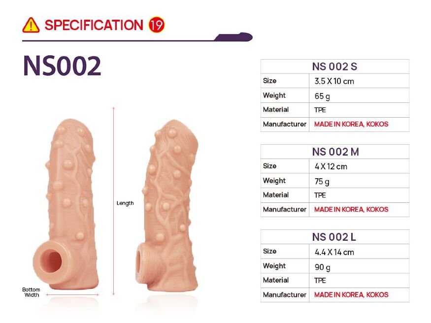 Насадка на член Kokos Nude Sleeve NS 002 M