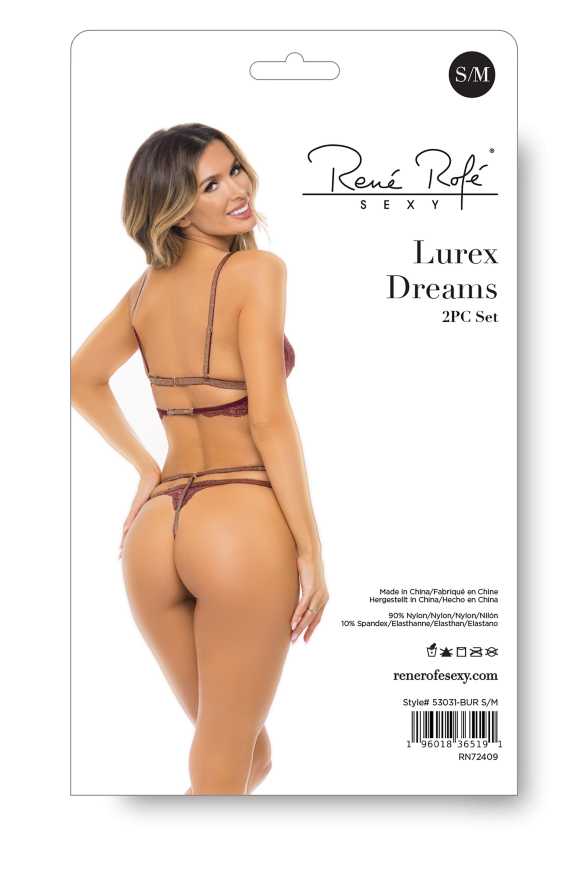 Комплект белья LUREX DREAMS 2PC SET BURGUNDY, S/M