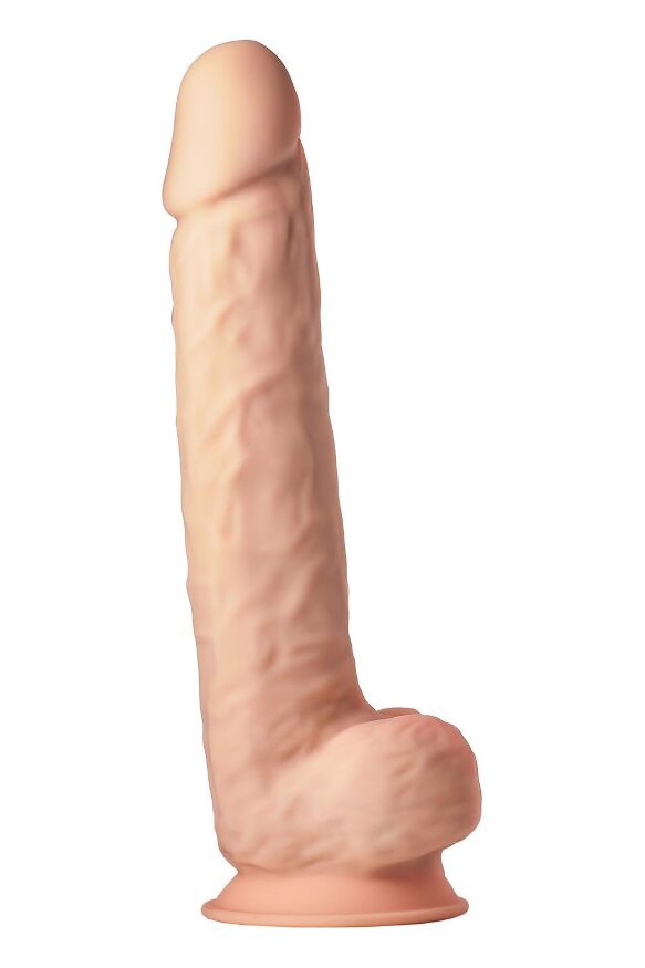 Фалоімітатор гігантський реалістичний Dreamtoys Real Love на присосці з мошонкою, бежевий