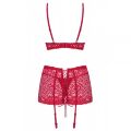 Комплект Obsessive Lividia 3 pcs set red S/M