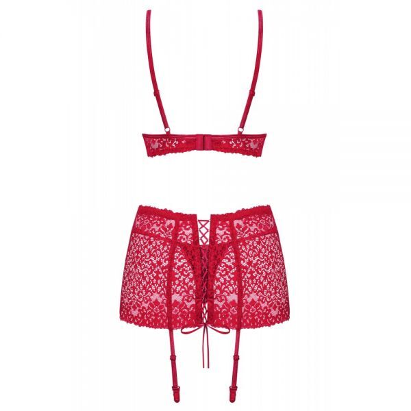 Комплект Obsessive Lividia 3 pcs set red S/M