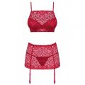 Комплект Obsessive Lividia 3 pcs set red S/M