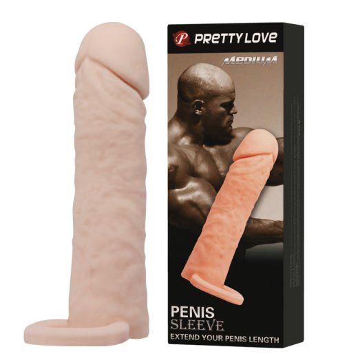 Насадка на член удлиняющая - Pretty Love Penis Sleeve Medium Flesh &mdash; 
