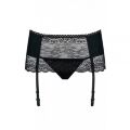 Пояс для чулок стринги Obsessive Miamor L/XL черный