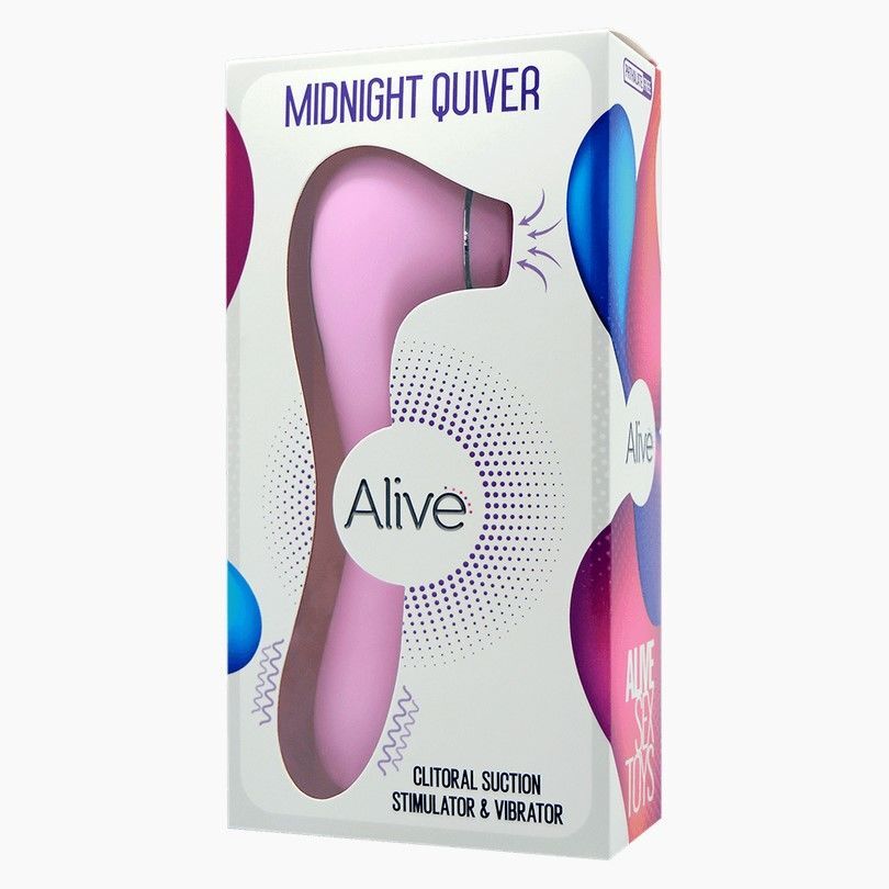 Вибратор и вакуумный стимулятор Alive Midnight Quiver Pink - игрушка 2 в 1