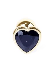 Анальна пробка - Jewellery Gold Heart Plug Black