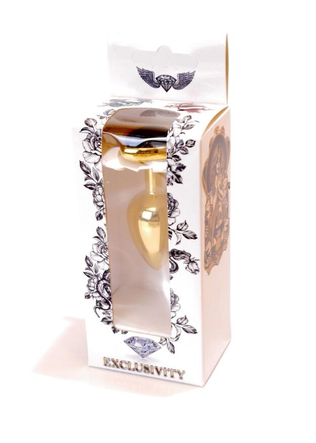 Анальна пробка - Jewellery Gold Heart Plug Black