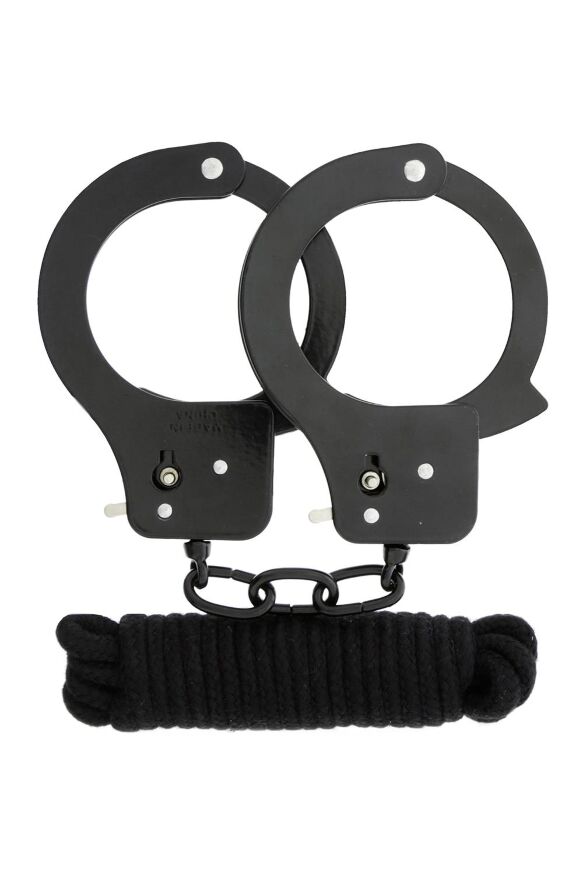 Набор BONDX METAL CUFFS &amp; LOVE ROPE SET, BLACK