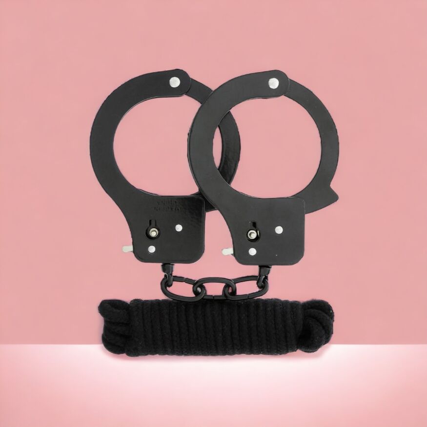 Набор BONDX METAL CUFFS &amp; LOVE ROPE SET, BLACK