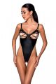 Боди из экокожи CELINE BODY black S/M — Passion: с доступом, открытый