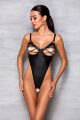 Боди из экокожи CELINE BODY black S/M — Passion: с доступом, открытый