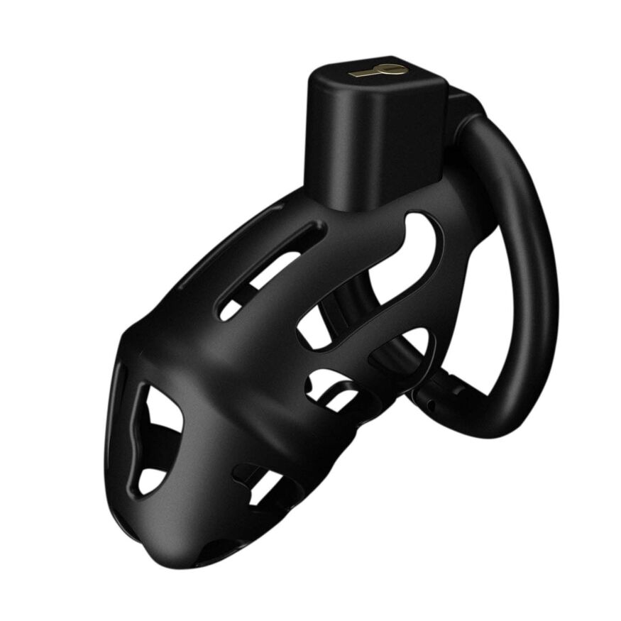 Клетка для пениса LOCKINK SEVANDA Naja-Cobra Chastity Cage Satin Black, 3 кольца разных размеров