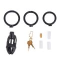 Клетка для пениса LOCKINK SEVANDA Naja-Cobra Chastity Cage Satin Black, 3 кольца разных размеров