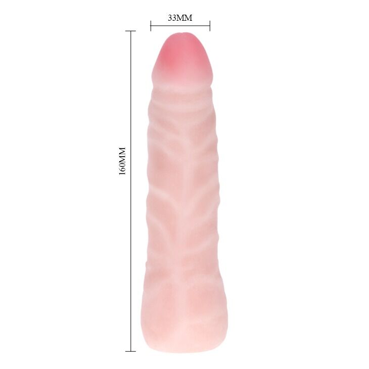 Фалоімітатор з хребтом Super Excitement Sextoy, без мошонки, бежевий, 16 см