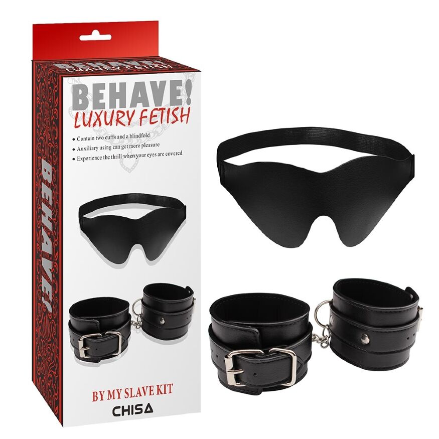 Набір для БДСМ маска та наручники Chisa Behave Luxury Fetish чорний