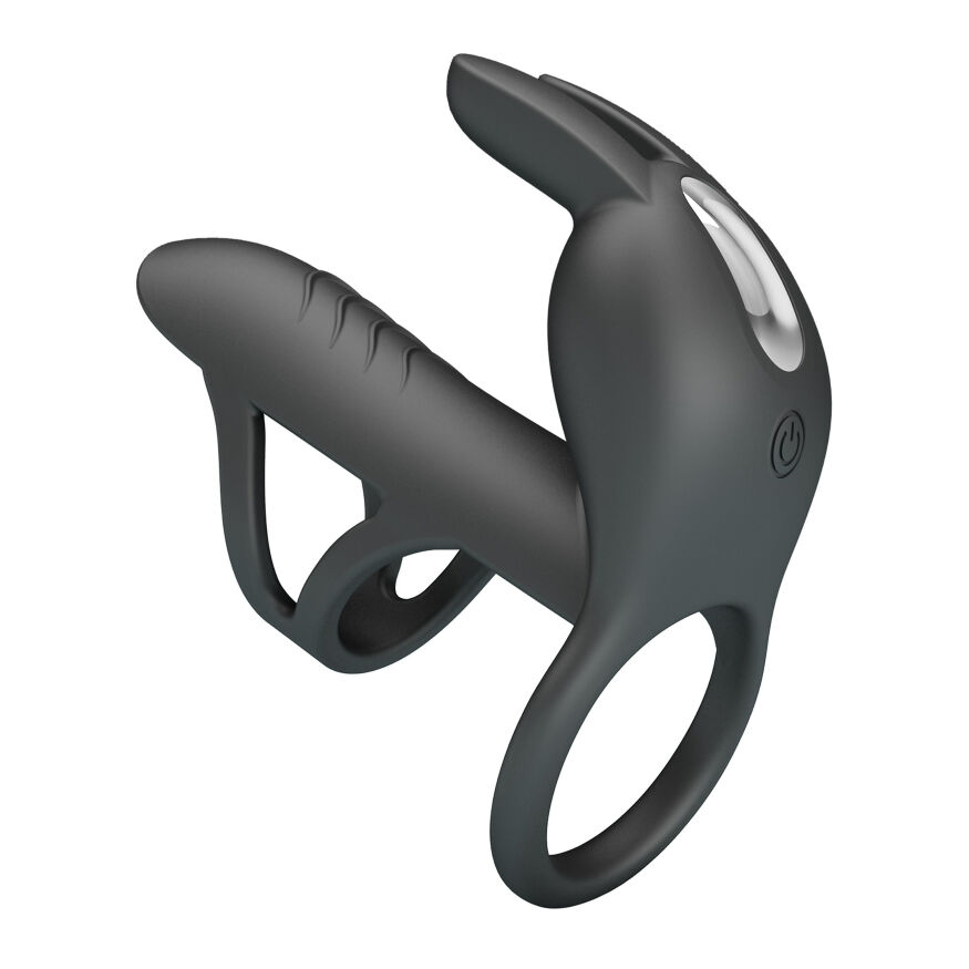 Насадка з вібрацією Pretty Love - MATTY Vibrating Penis Sleeve BLACK, BI-210326