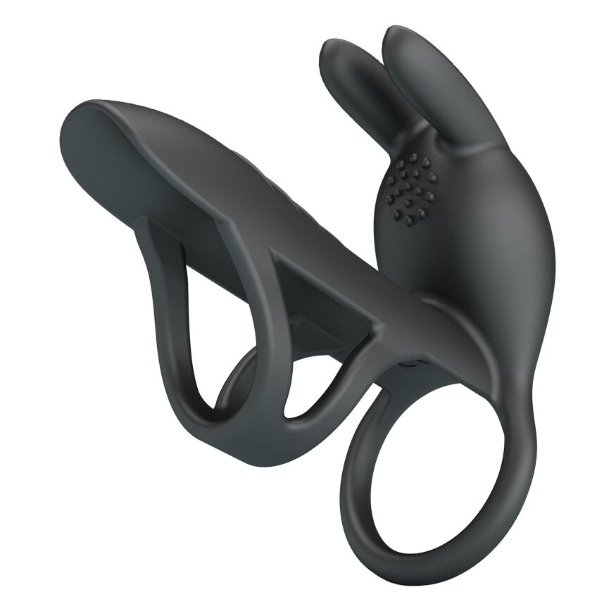 Насадка з вібрацією Pretty Love - MATTY Vibrating Penis Sleeve BLACK, BI-210326