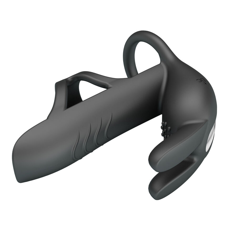 Насадка з вібрацією Pretty Love - MATTY Vibrating Penis Sleeve BLACK, BI-210326